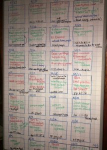 I like to use a white board--I can erase easily!